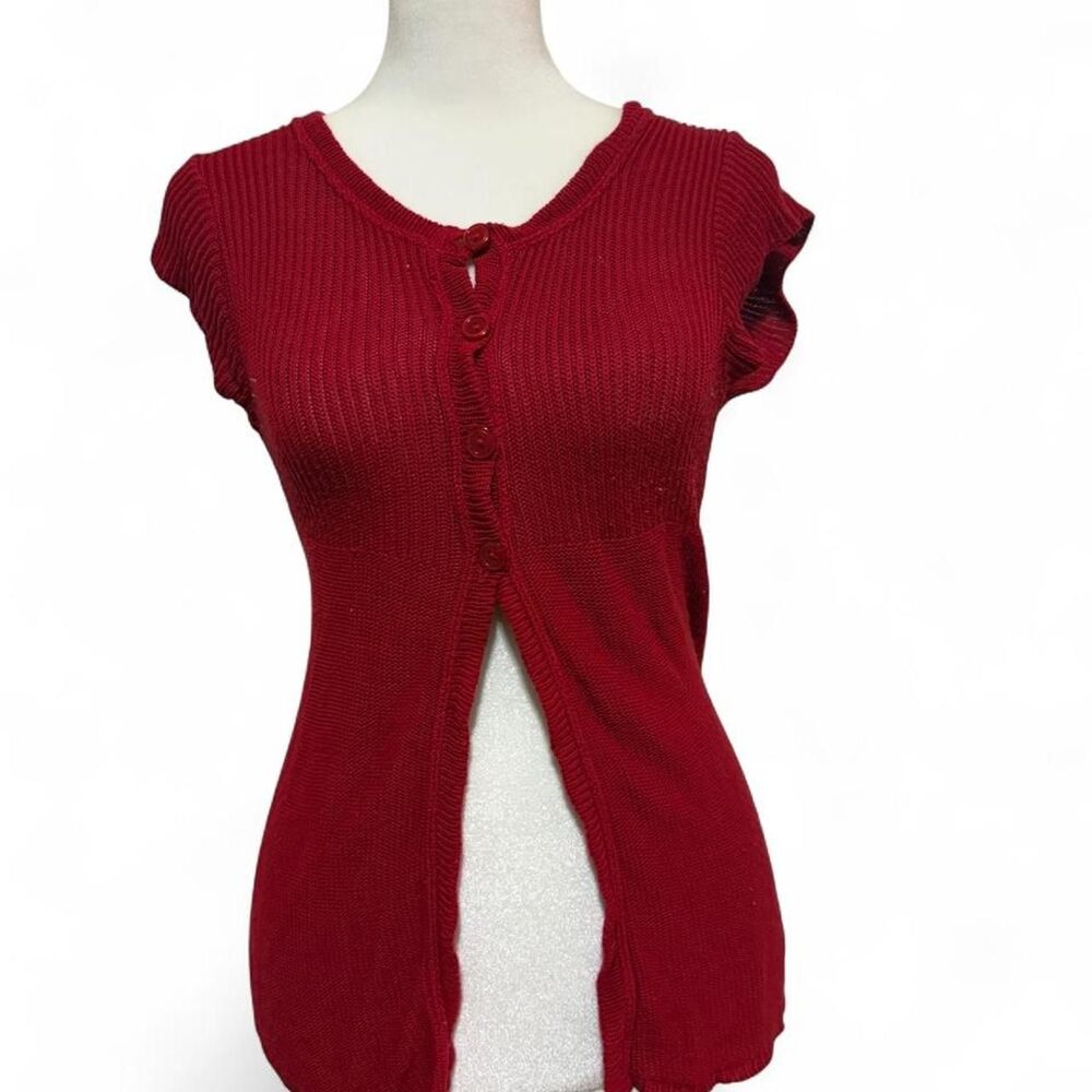 Unbranded Women's Red and Burgundy Cardigan